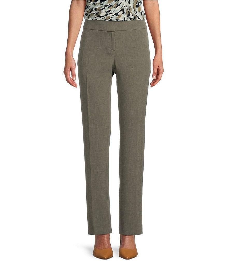 Kasper Petite Stretch Crepe Fly Front Slim Pant Product Image