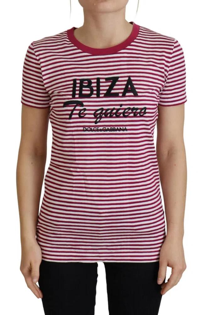 DOLCE & GABBANA White Pink Ibiza Exclusive T-shirt Product Image