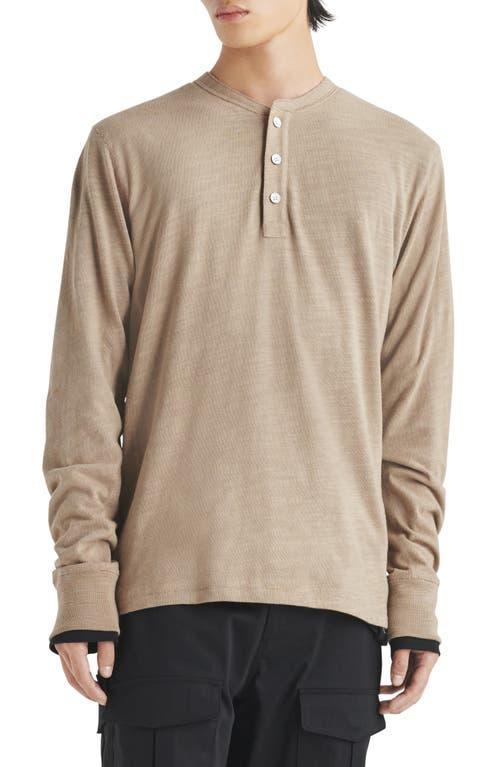 Rag & Bone Classic Henley Brown. (also in XL). Product Image