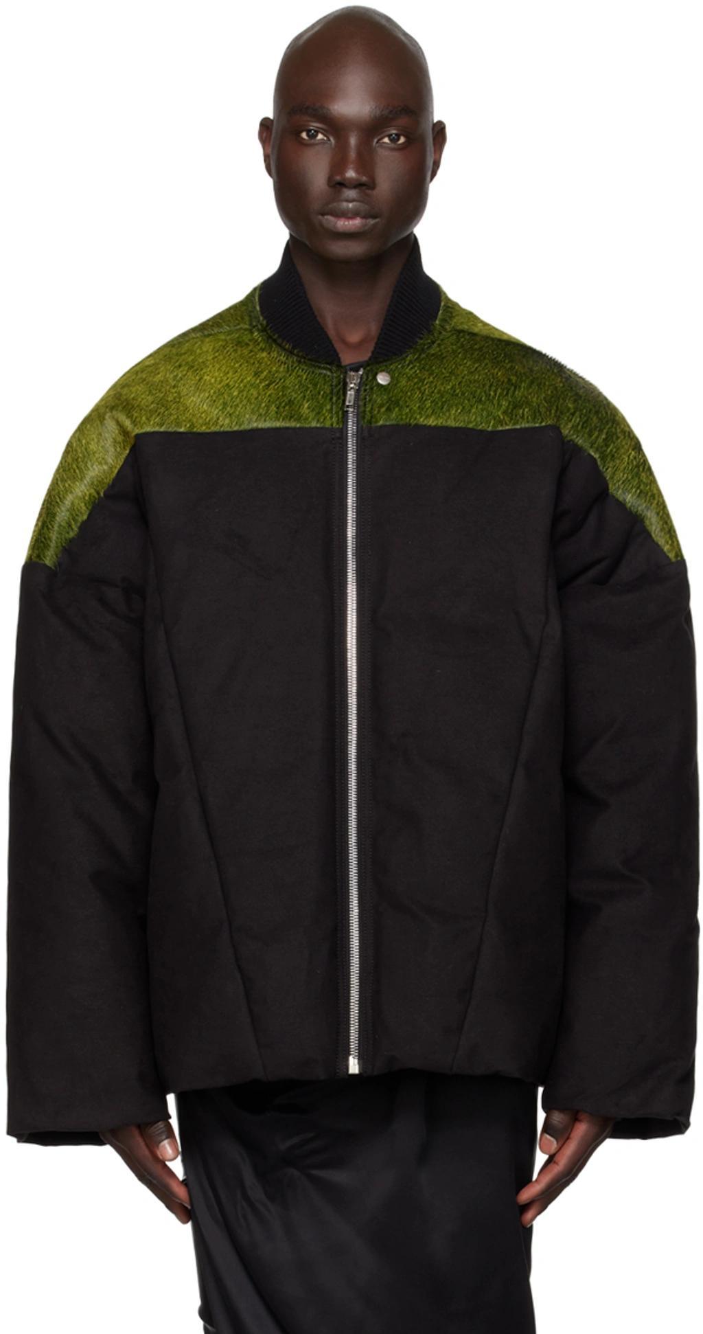 RICK OWENS Down Flight Jacket In Acid Melange Black Product Image