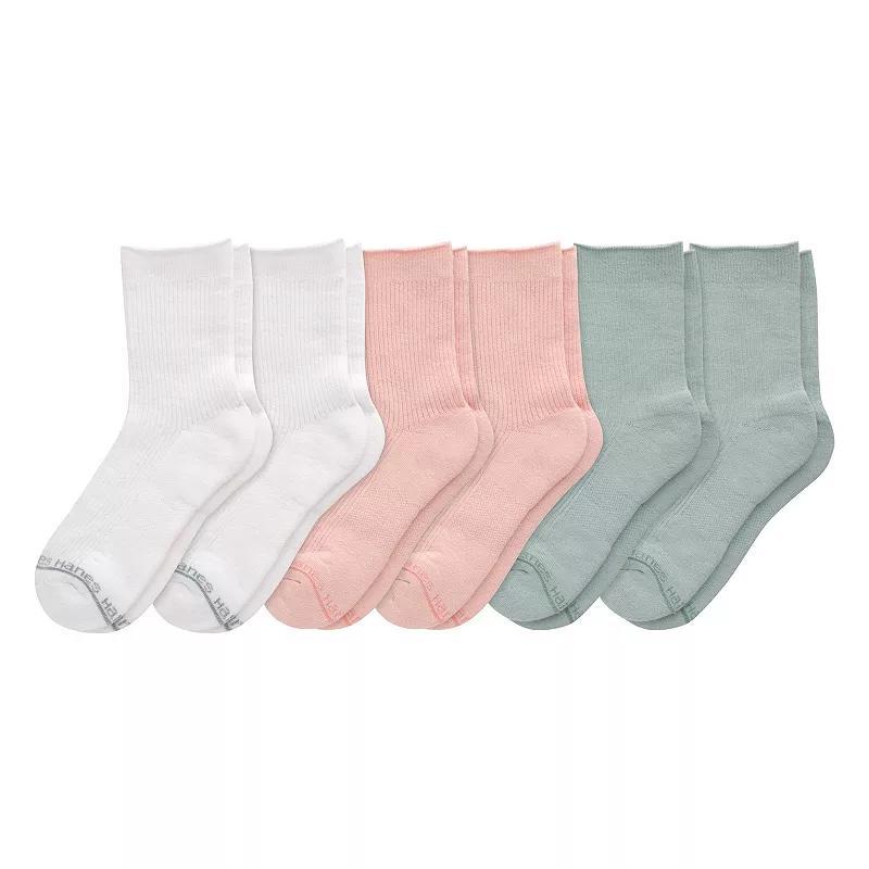 Womens Hanes Originals Ultimate Womens SuperSoft 6-Pack Mid Crew Socks WMSSM6 Product Image