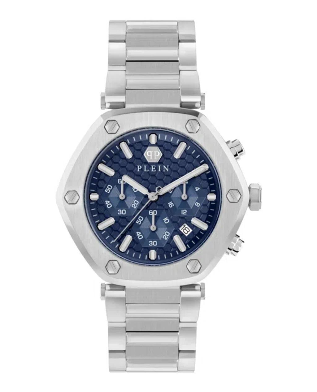 The Hexagon Chrono Bracelet Watch In Silver product image