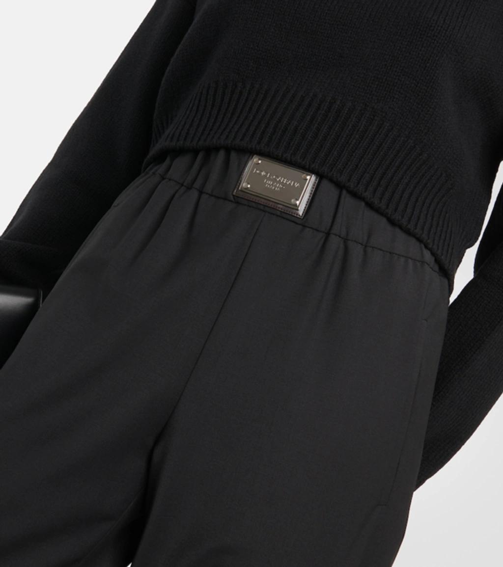 Wool-blend Wide-leg Pants In Black Product Image