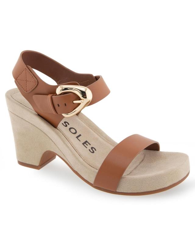 Aerosoles Womens Meyer Open Toe Buckle Strap Wedge Sandals Product Image