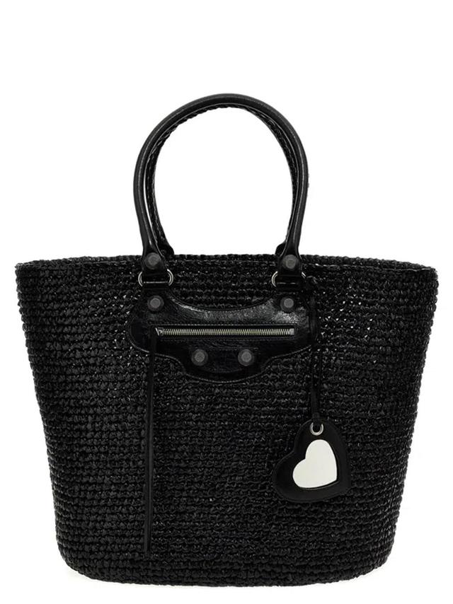 Woman Black Raffia Large Le Cagole Panier Shopping Bag Product Image