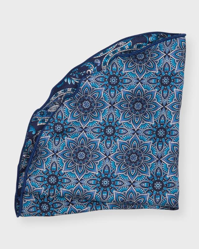 Mens Paisley/Floral Reversible Silk Pocket Circle Product Image