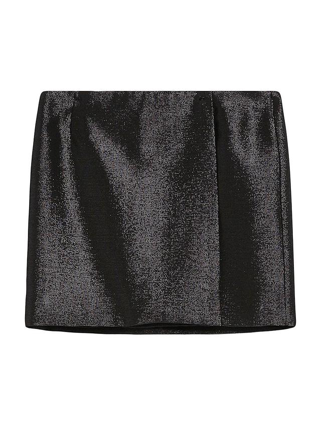 Womens Metallic Wool-Blend Miniskirt Product Image