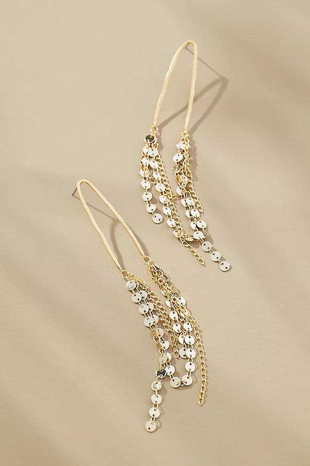 Metal Disc Drop Earrings Product Image