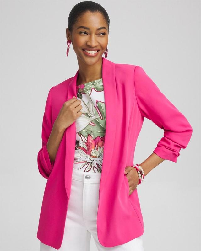 Women's Ruched Sleeve Blazer Product Image