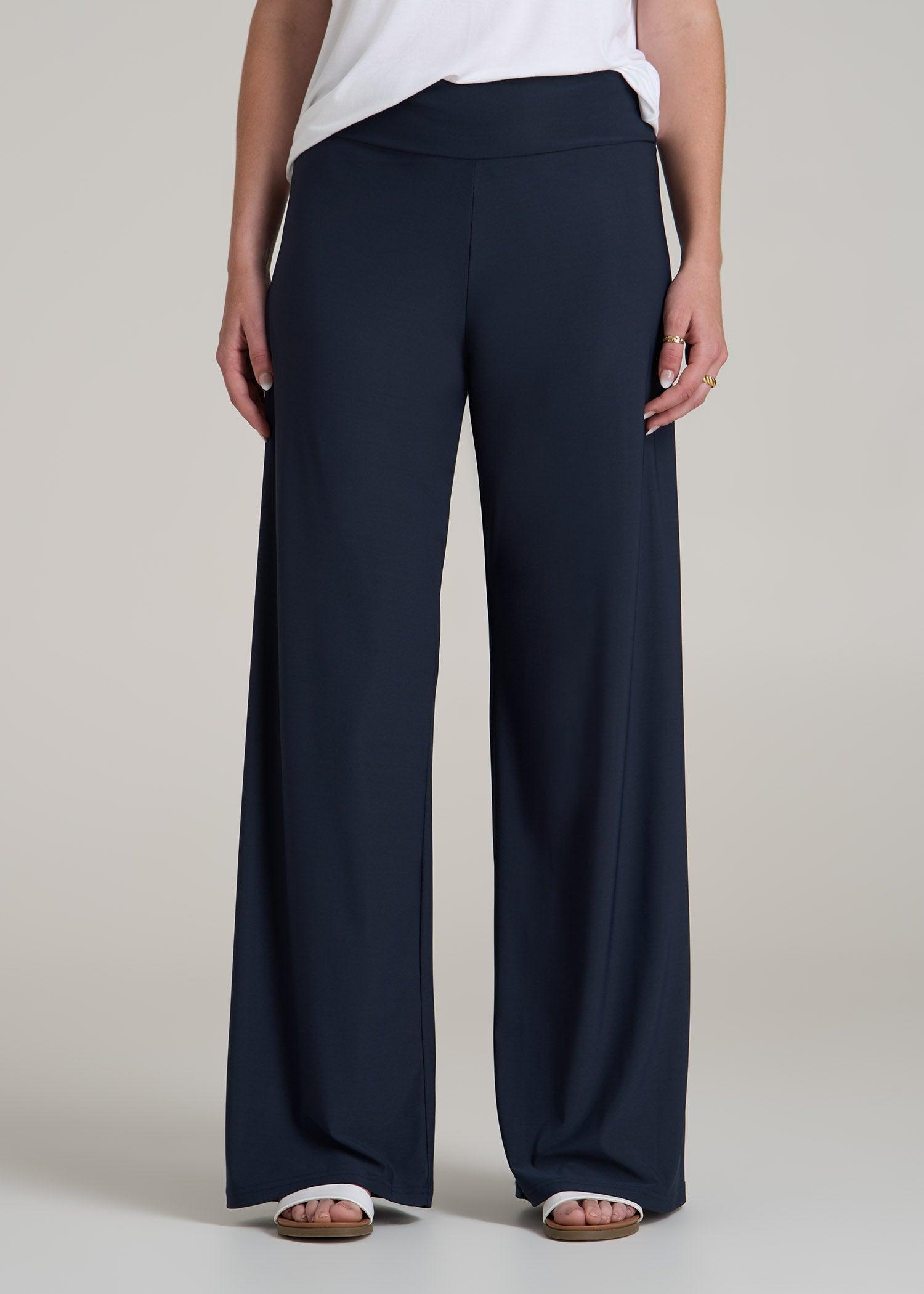 Pull On Breezy Wide Leg Pants for Tall Women in Navy Product Image