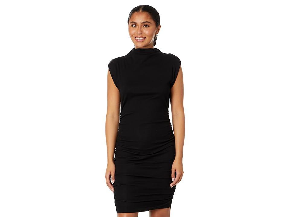 Michael Stars Gia Power Shoulder Mock Neck Dress Product Image