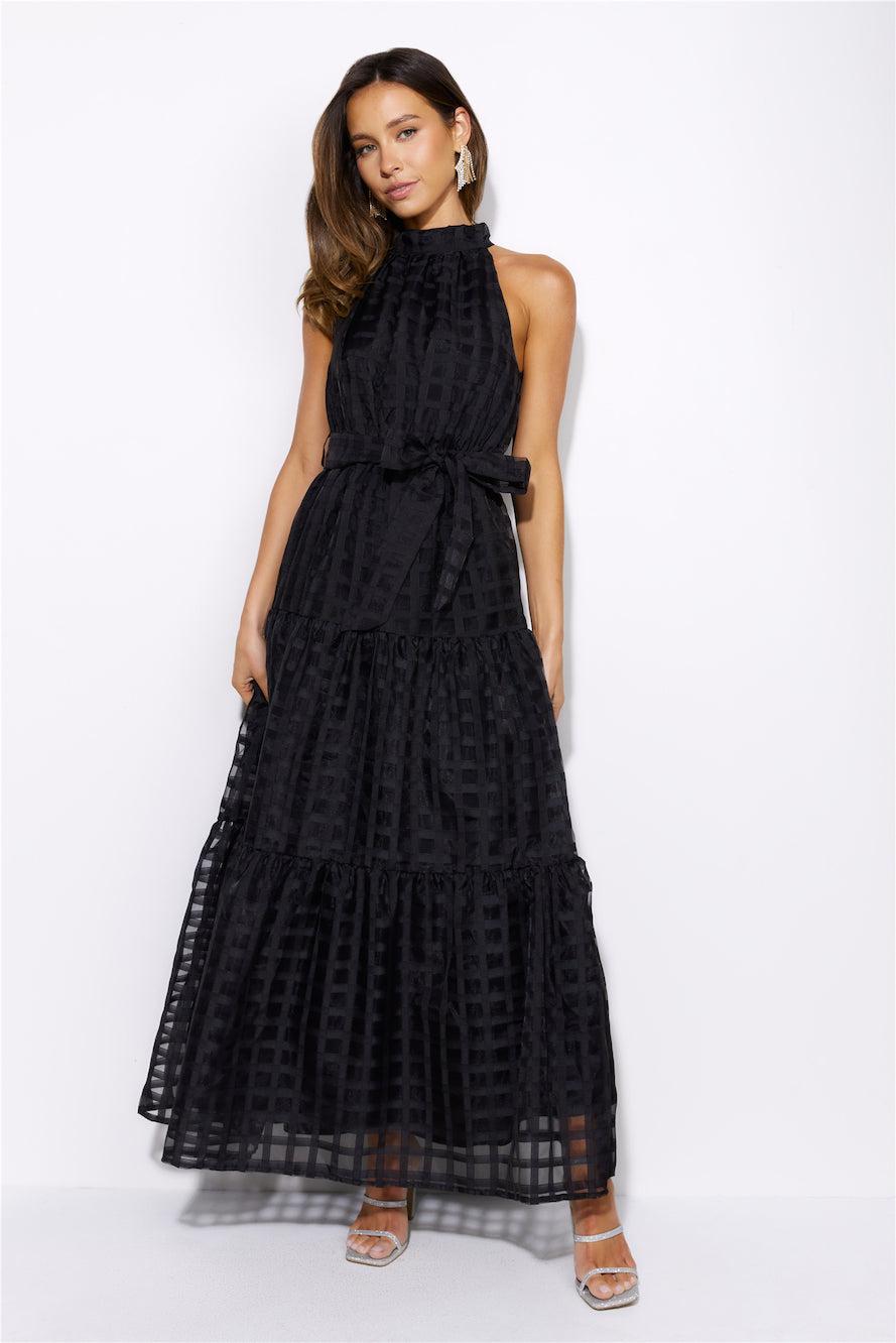 Summertime Picnic Maxi Dress Black Product Image