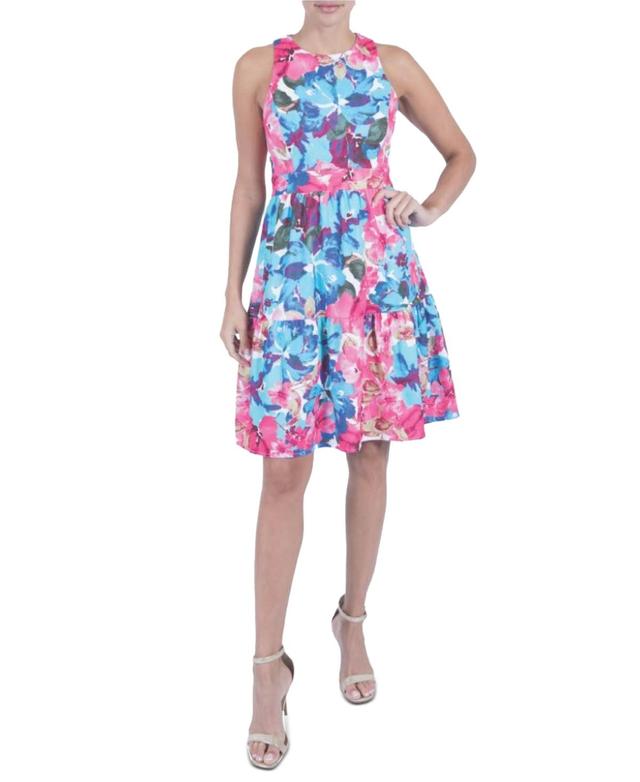 julia jordan Womens Floral-Print Fit & Flare Dress Product Image