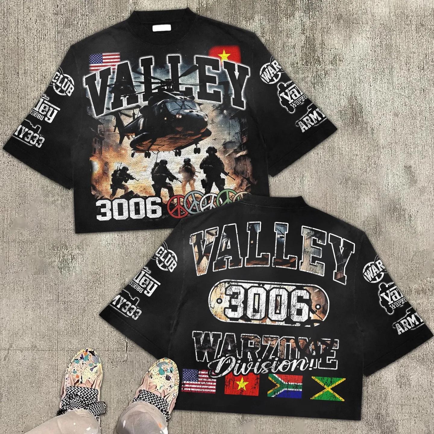 Vintage Warzone Graphic 100% Cotton T-Shirt Cropped Tees Product Image