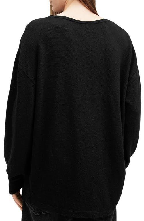 Sears Long Sleeve Oversized T-shirt In Jet Black Product Image