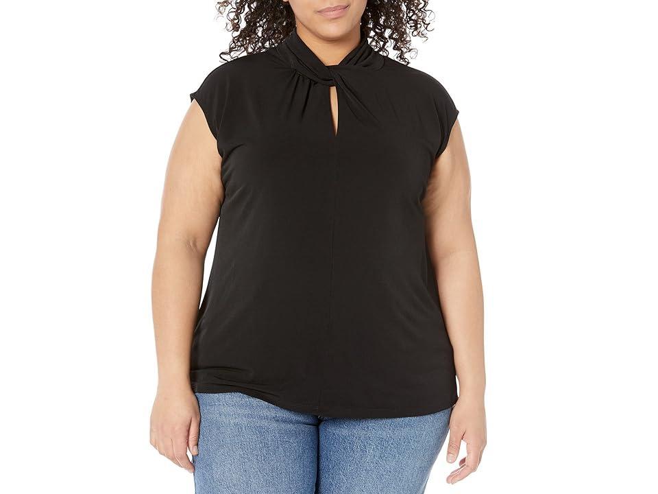 MICHAEL Michael Kors Plus Size Twist Neck Sleeveless Top Women's Clothing Product Image