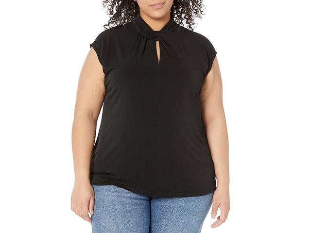 MICHAEL Michael Kors Plus Size Twist Neck Sleeveless Top Women's Clothing Product Image