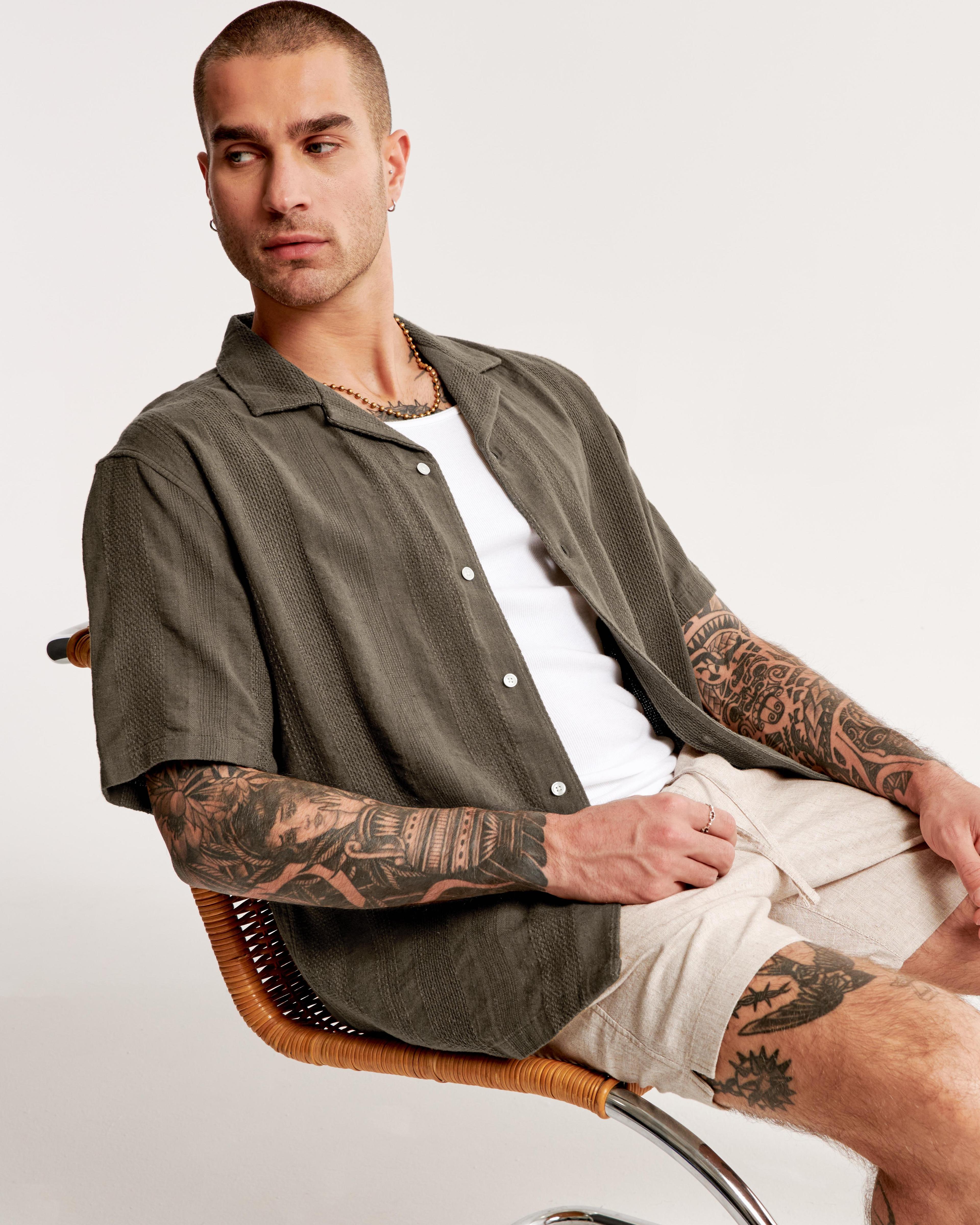 Camp Collar Summer Linen-Blend Shirt Product Image