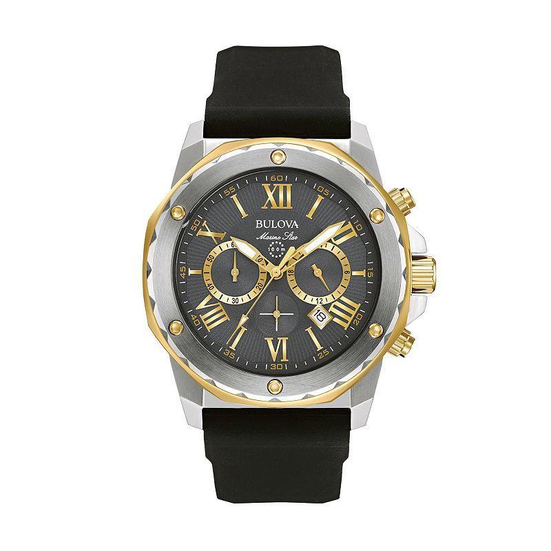 Men's Bulova Marine Star Chronograph Two-Tone Strap Watch with Grey Dial (Model: 98B277) Product Image