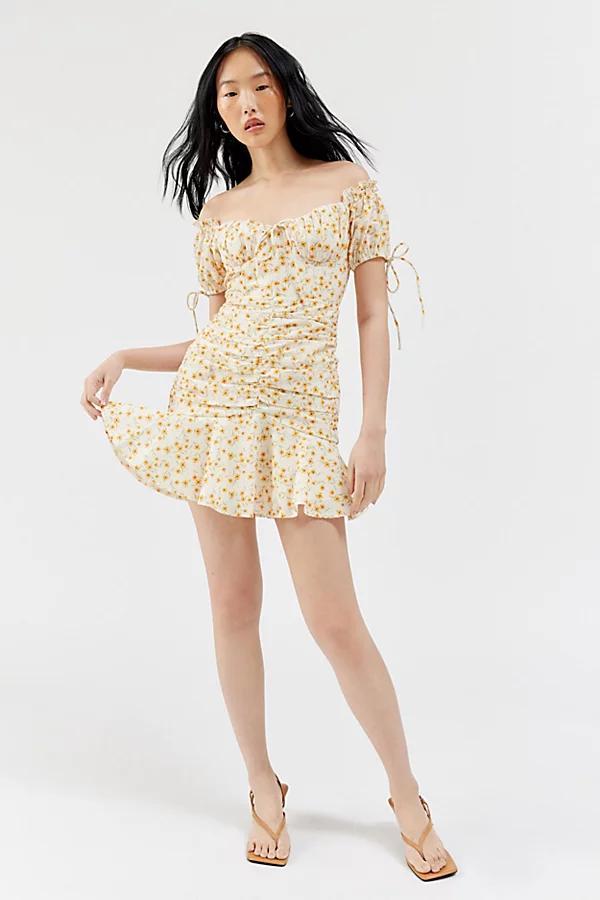 Kiss The Sky Cottage Floral Mini Dress Womens at Urban Outfitters Product Image