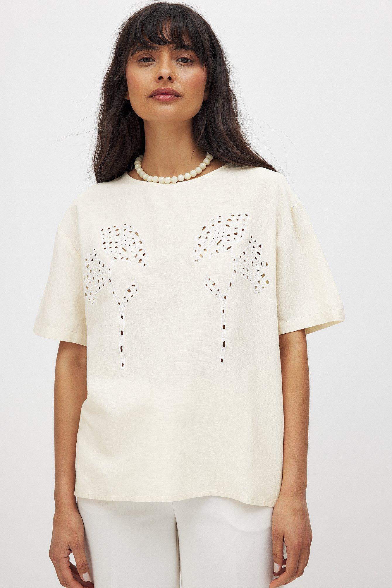 Flower Cut Out Boxy Tee Product Image