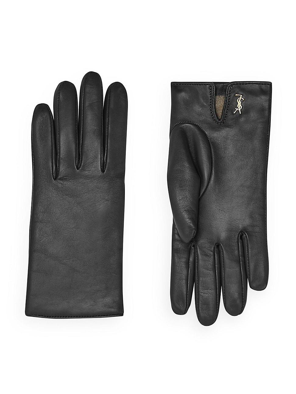 Womens Cassandre Short Gloves In Lambskin And Cashmere Product Image