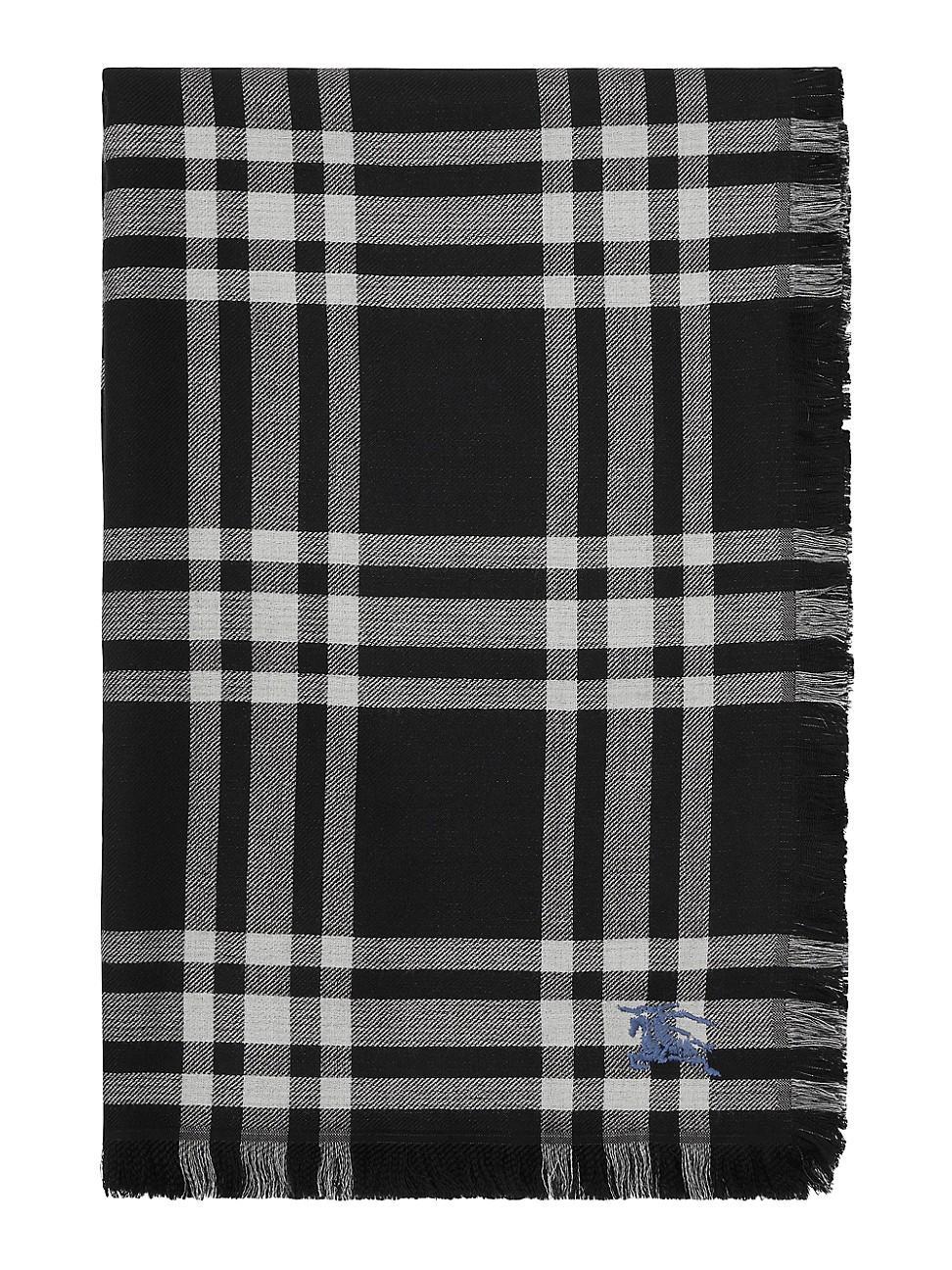 Womens Check Cashmere Scarf Product Image