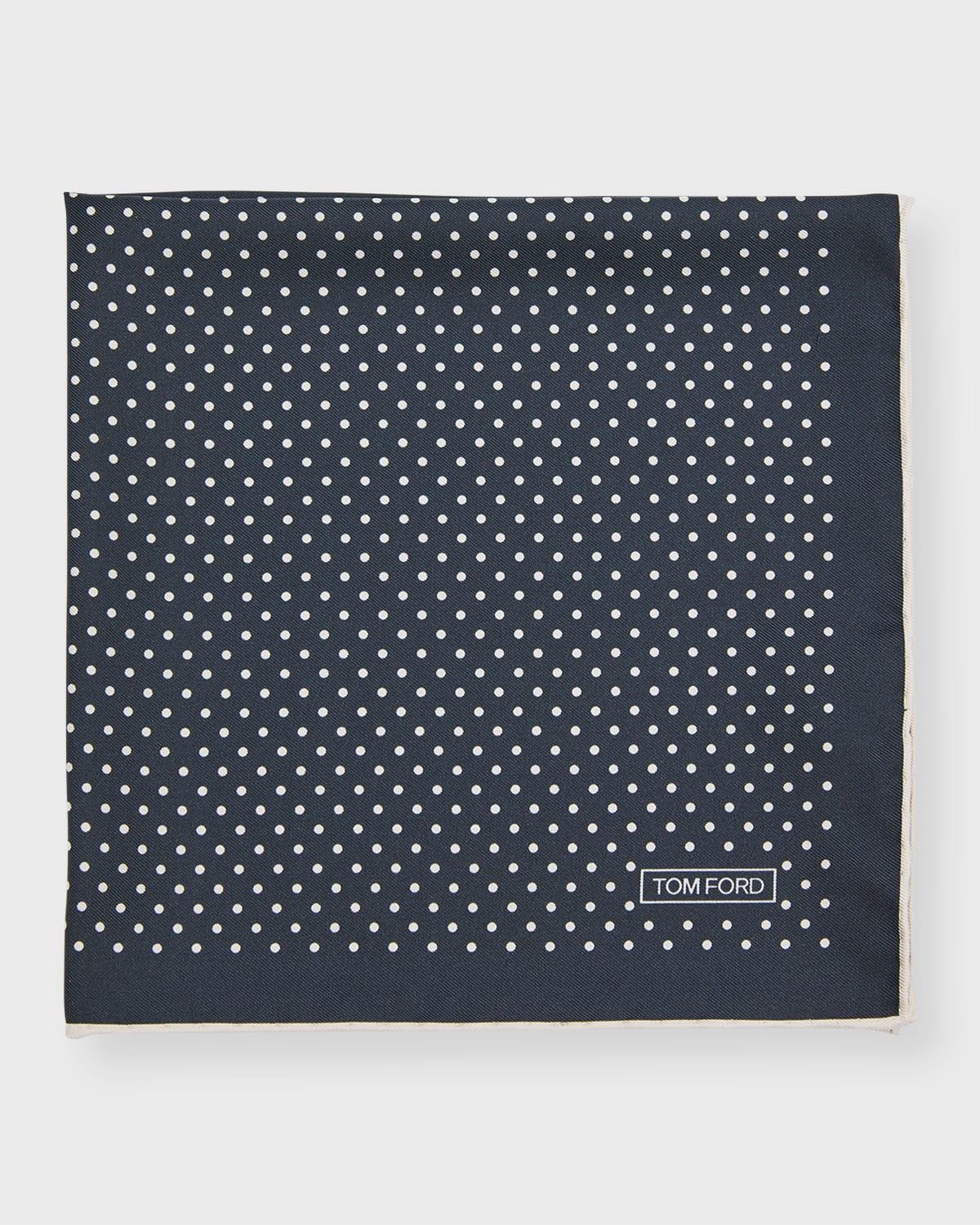 Mens Polka Dot Silk Pocket Square Product Image