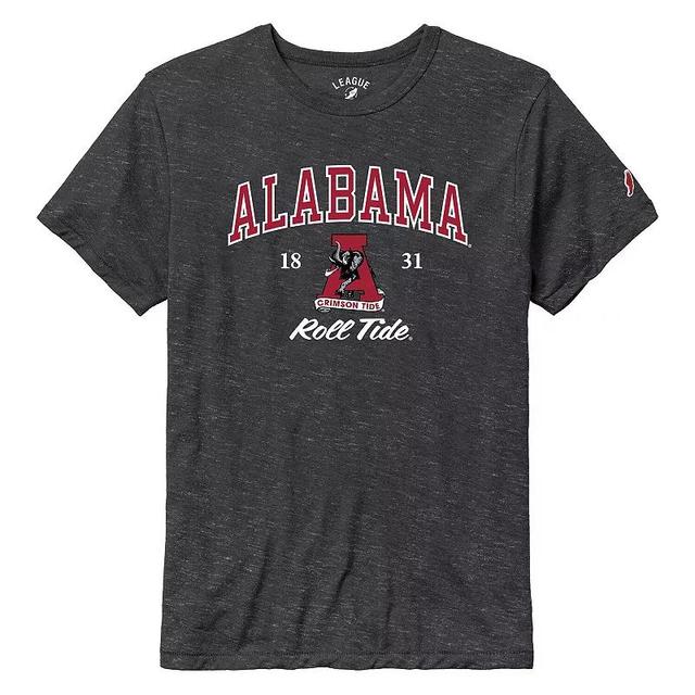 Mens League Collegiate Wear Charcoal Alabama Crimson Tide Arch Script Victory Falls Tri-Blend T-Shirt Product Image