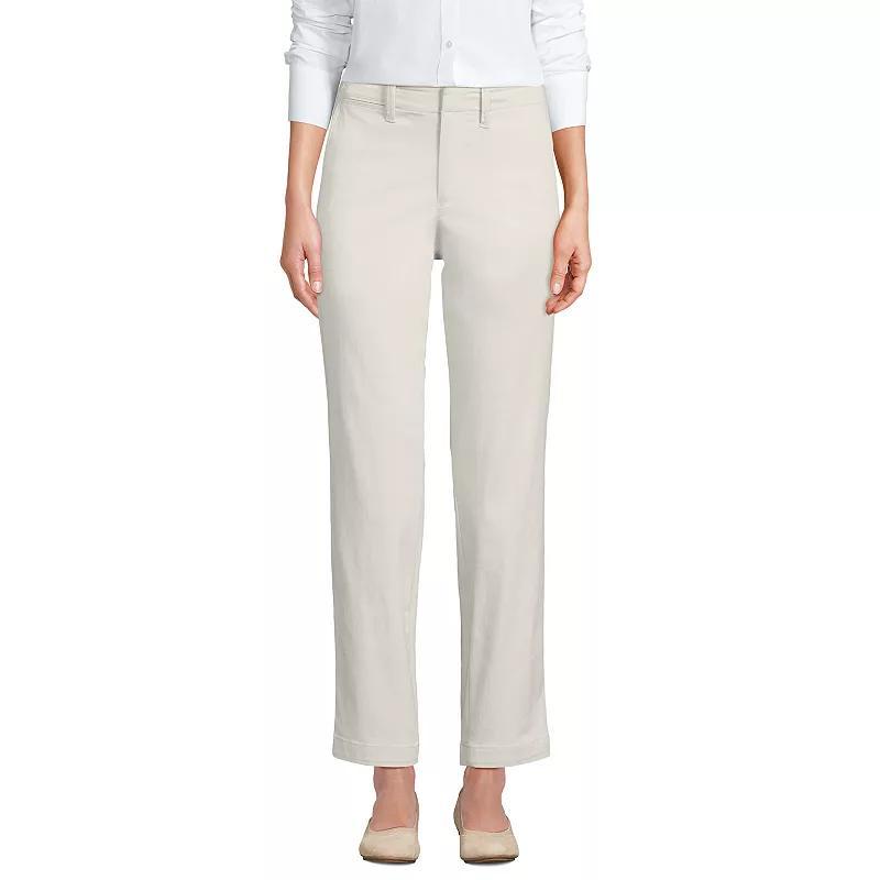 Womens Lands End Mid Rise Classic Straight Leg Chino Ankle Pants product image