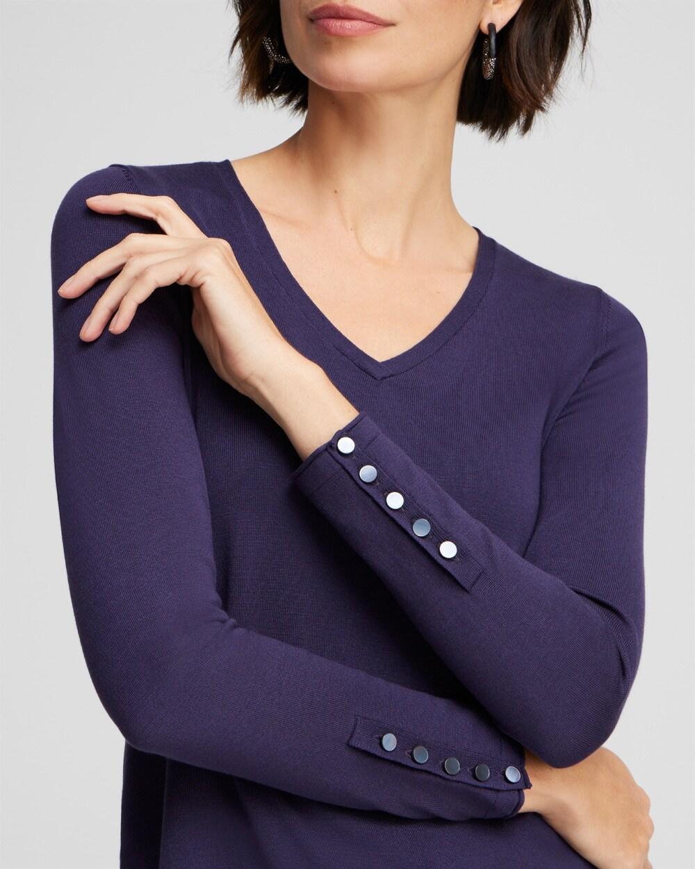 Spun Rayon V-neck Pullover Sweater Product Image