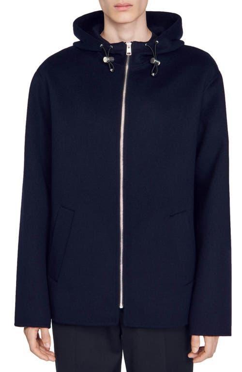 Sandro Waterproof Hooded Zip Front Windbreaker Product Image