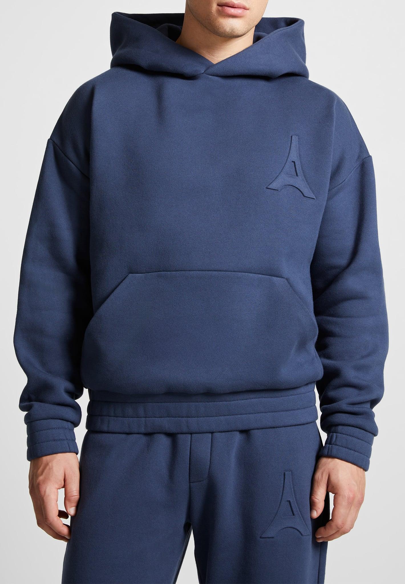 Éternel Eiffel Embossed Hoodie - Airforce Blue Male Product Image