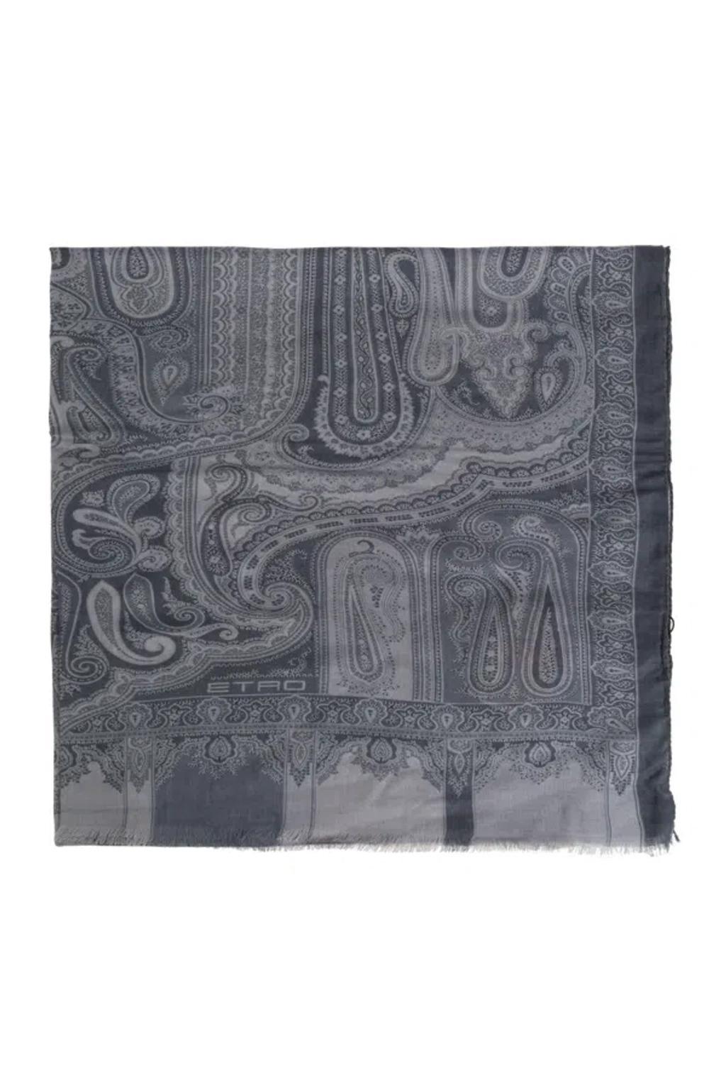 ETRO Paisley Printed Fringed Scarf In Multi Product Image