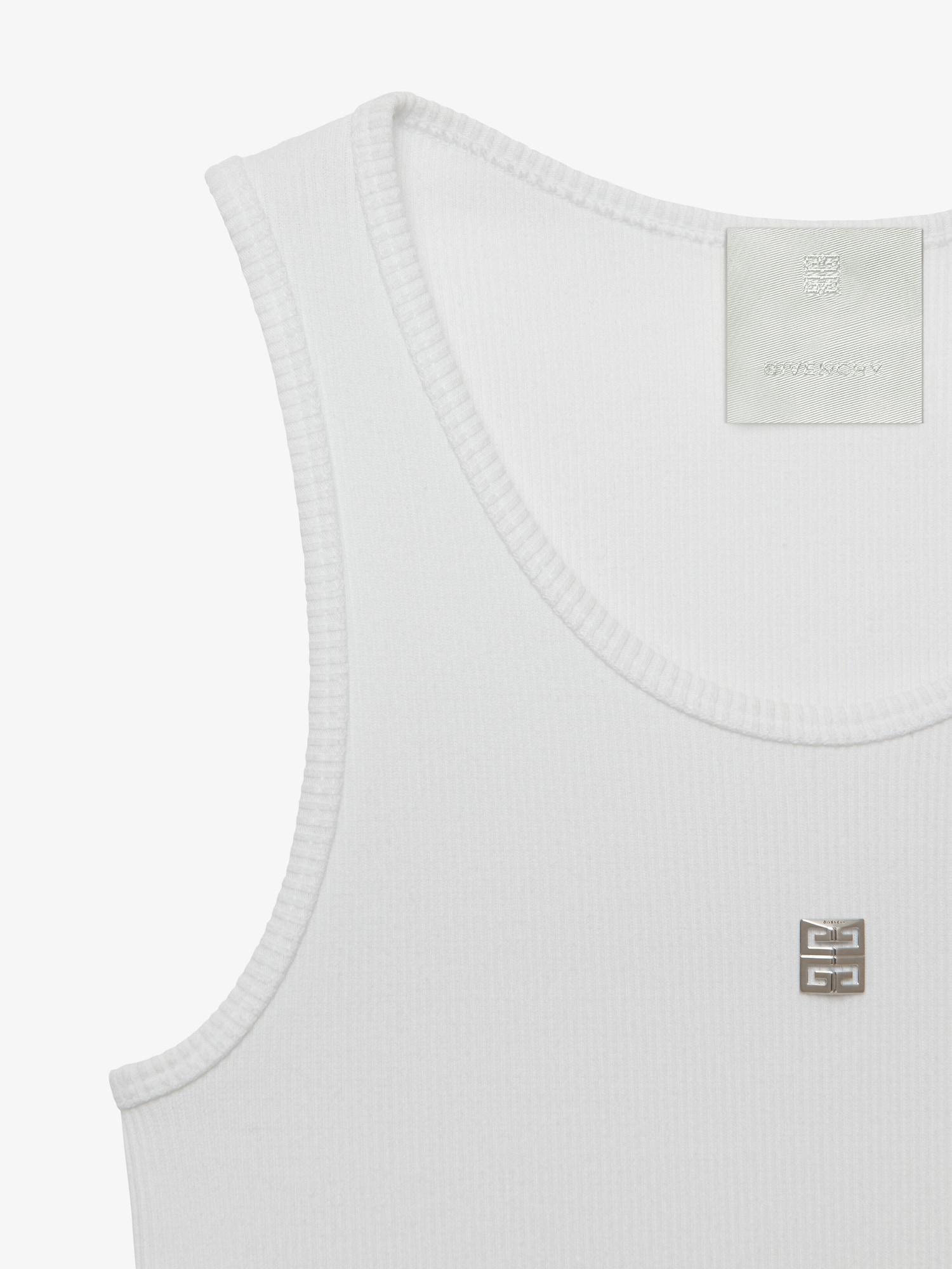 Slim fit tank top in cotton with 4G detail Product Image