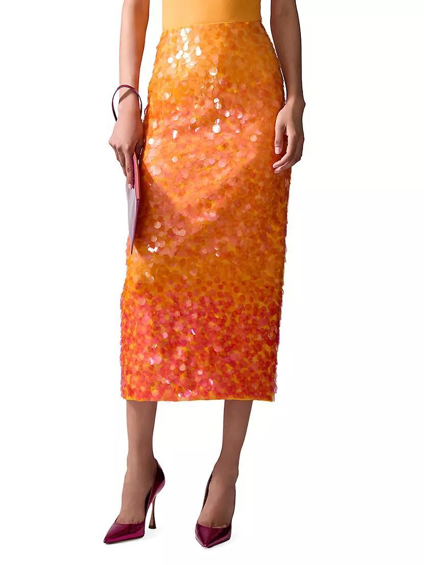 Ombré Paillettes Midi-Skirt Product Image