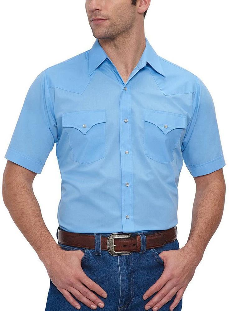 Ely Cattleman® Men's S/S Solid Snap Western Shirt Product Image