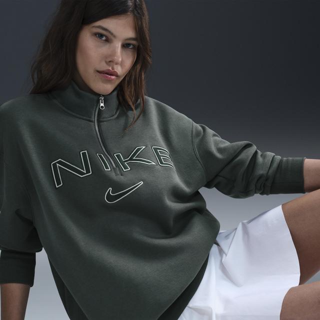 Womens Nike Sportswear Phoenix Fleece Oversized 1/4-Zip Logo Top Product Image