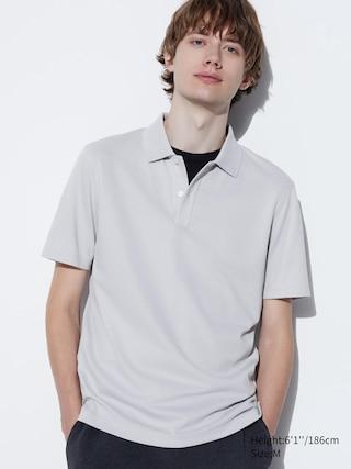 Mens Airism Cotton Pique Polo Shirt Light Gray XS UNIQLO US product image