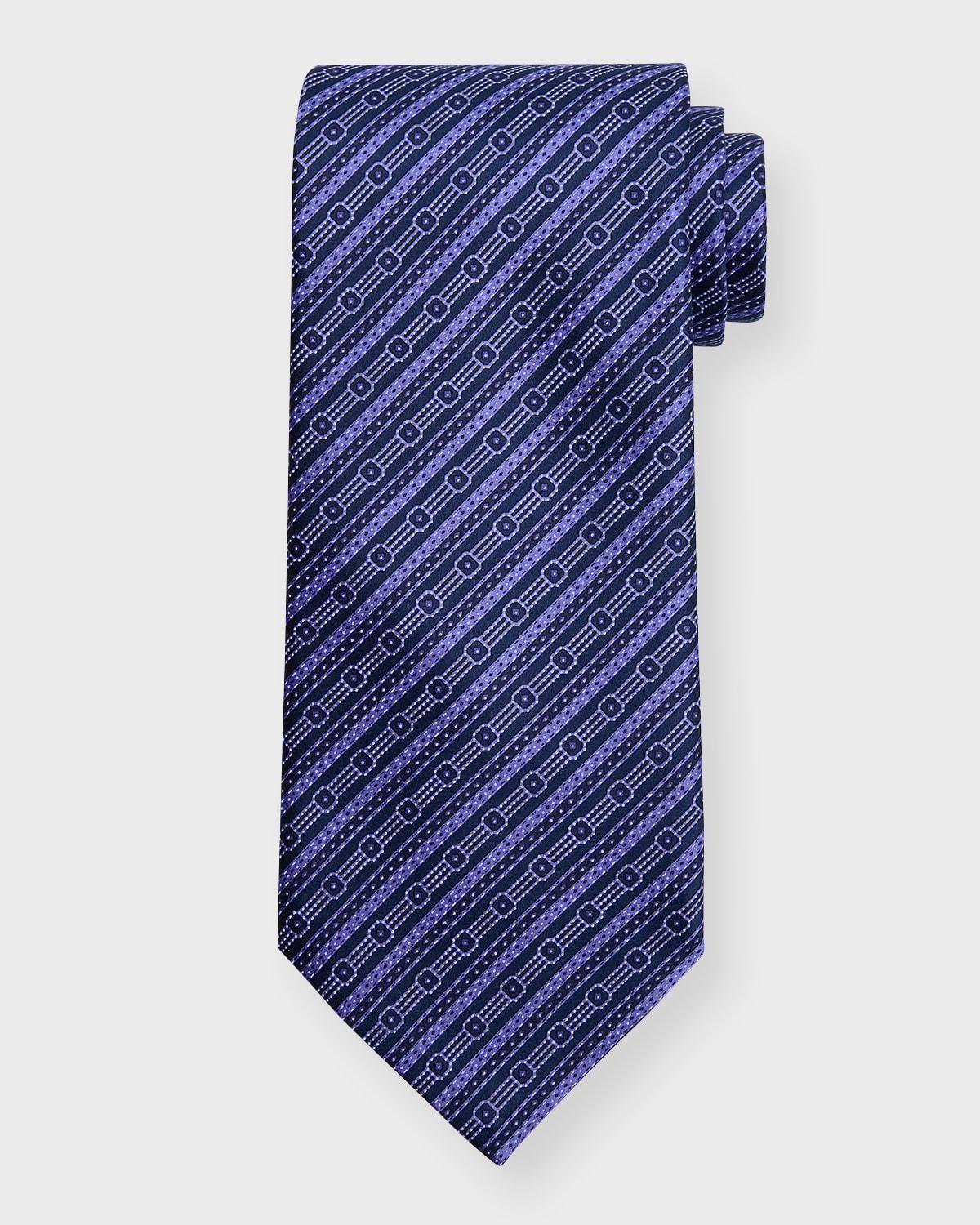 Mens Stripe-Print Silk Tie Product Image