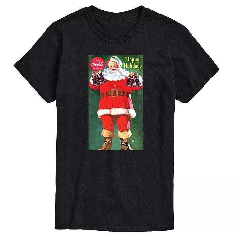 Big & Tall Coca-Cola Vintage Santa Graphic Tee, Mens Product Image