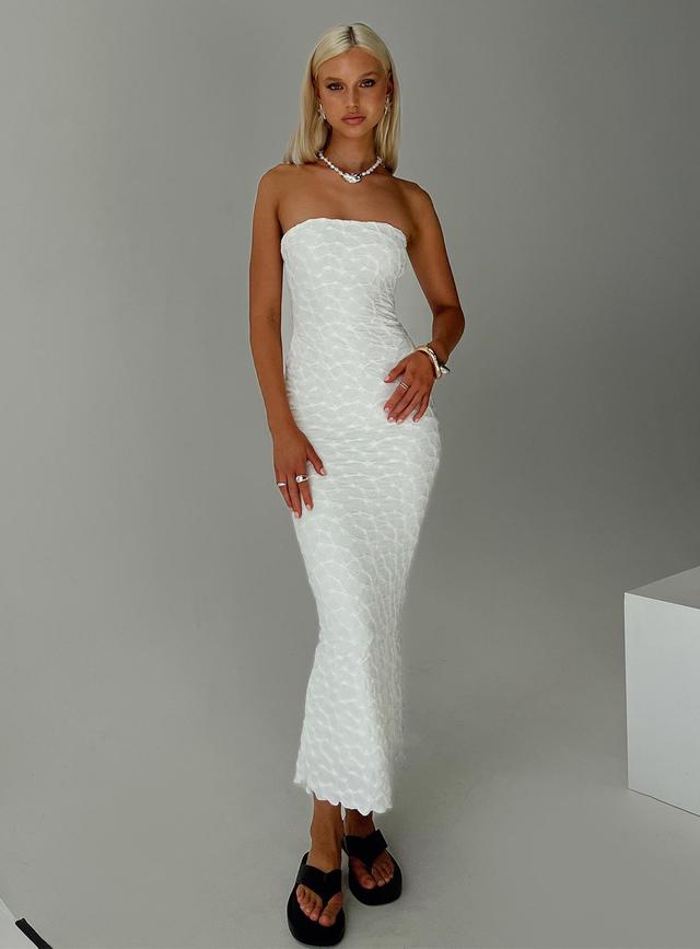 Jaxx Strapless Maxi Dress White Product Image