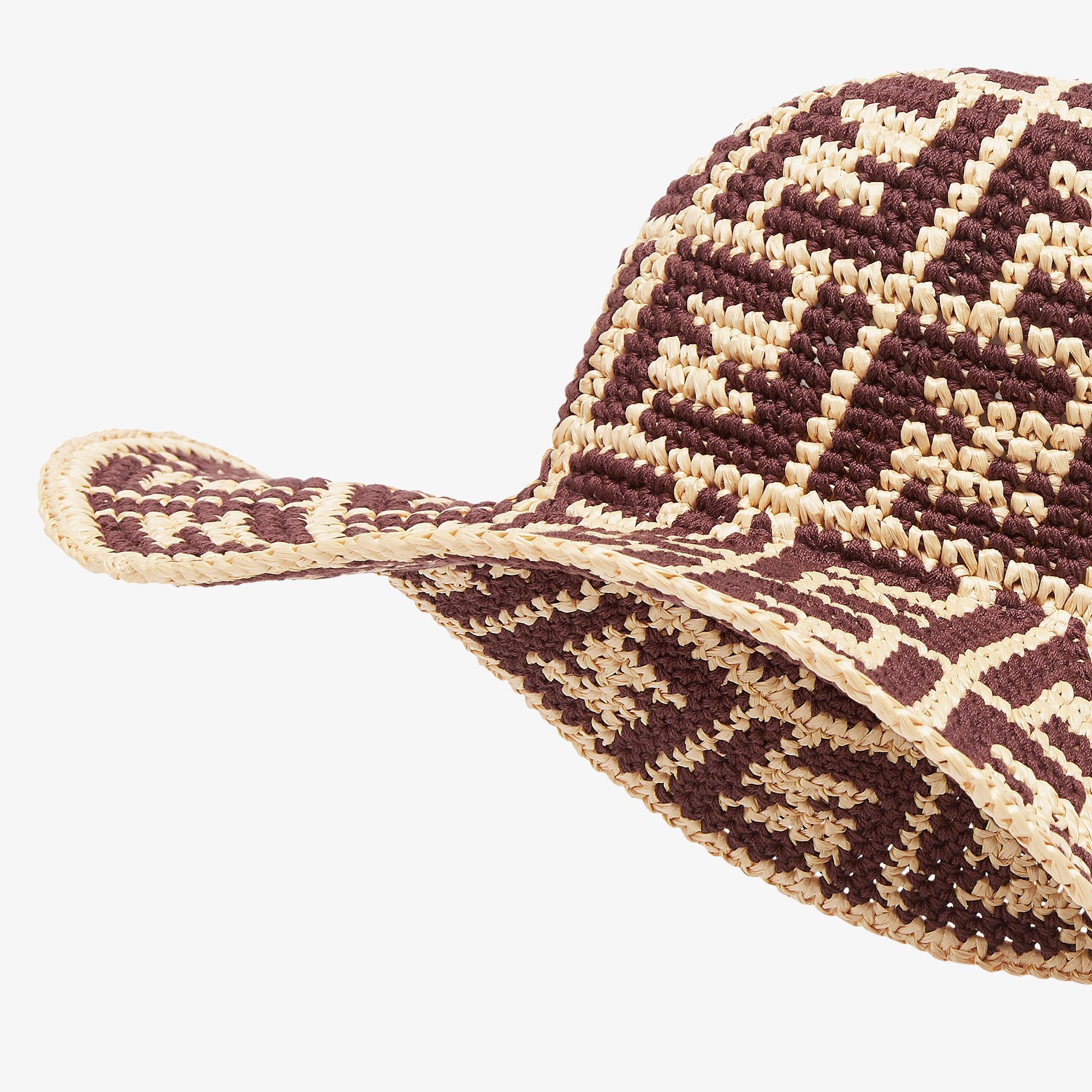 HatBrown raffia and cotton hat Product Image