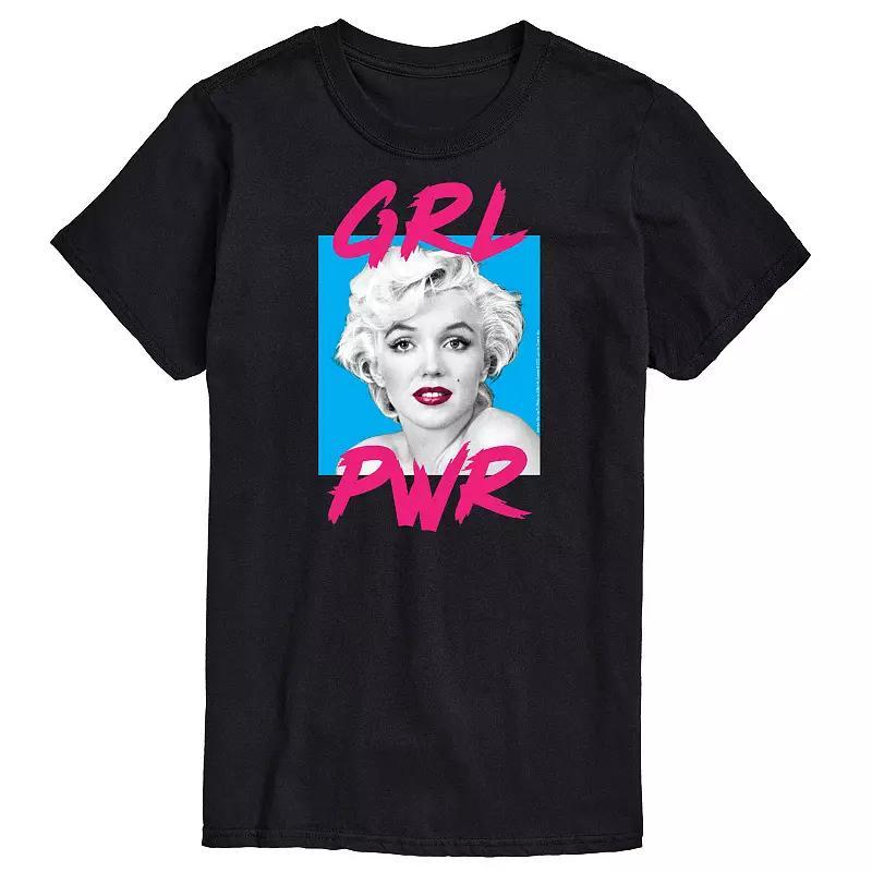 Big & Tall Marilyn Monroe GRL PWR Tee, Mens Black Product Image