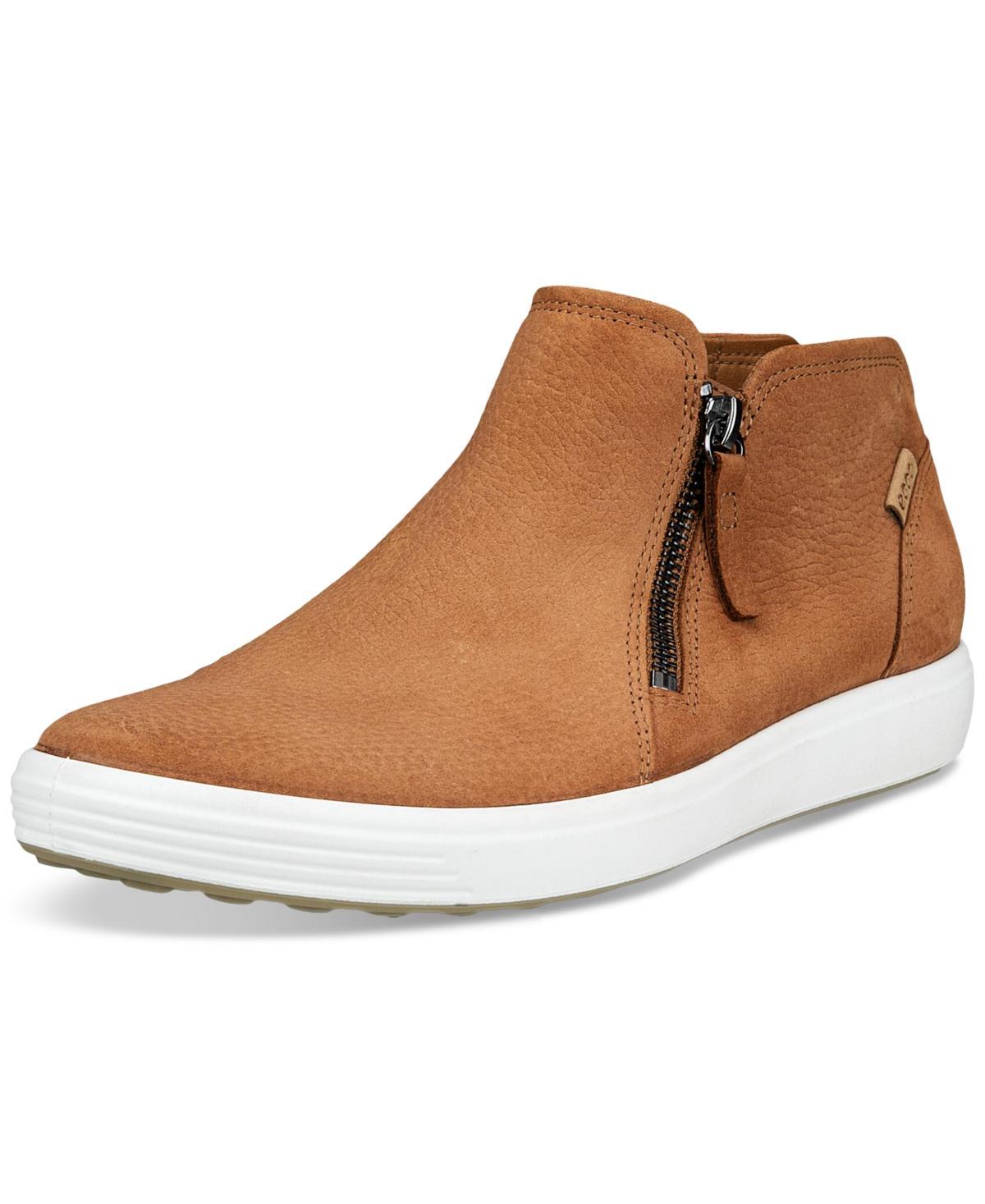 ECCO Womens Soft 7 Nubuck Low Zip Sneaker Booties Product Image