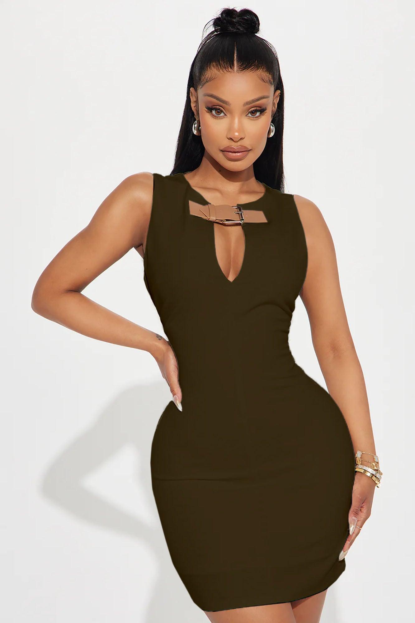 Nico Mini Dress - Olive Product Image