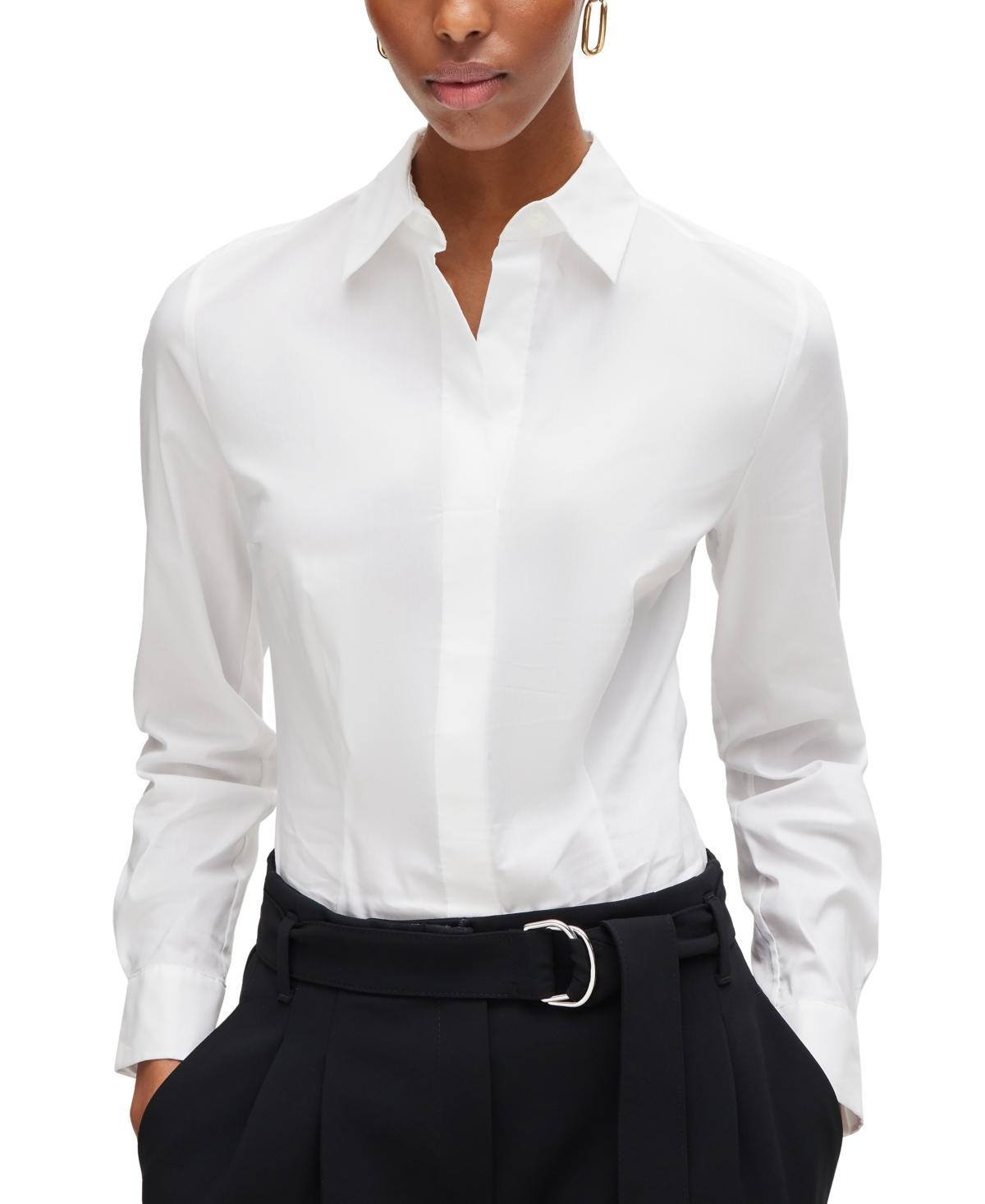 BOSS by Hugo Boss Bashinah Point Collar Long Sleeve Slim Fit Blouse product image