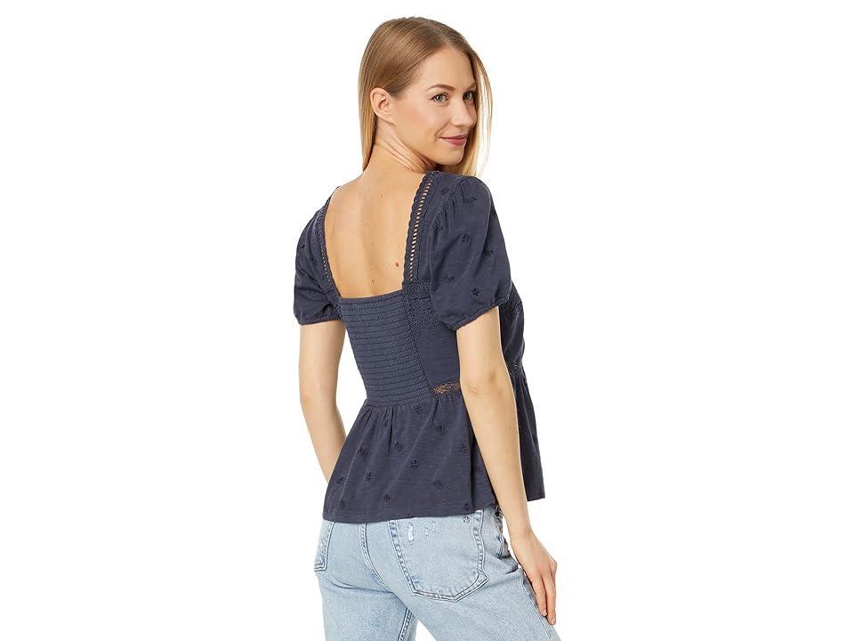 Lucky Brand Schiffley Peplum Puff Sleeve Top Beauty) Women's Clothing Product Image