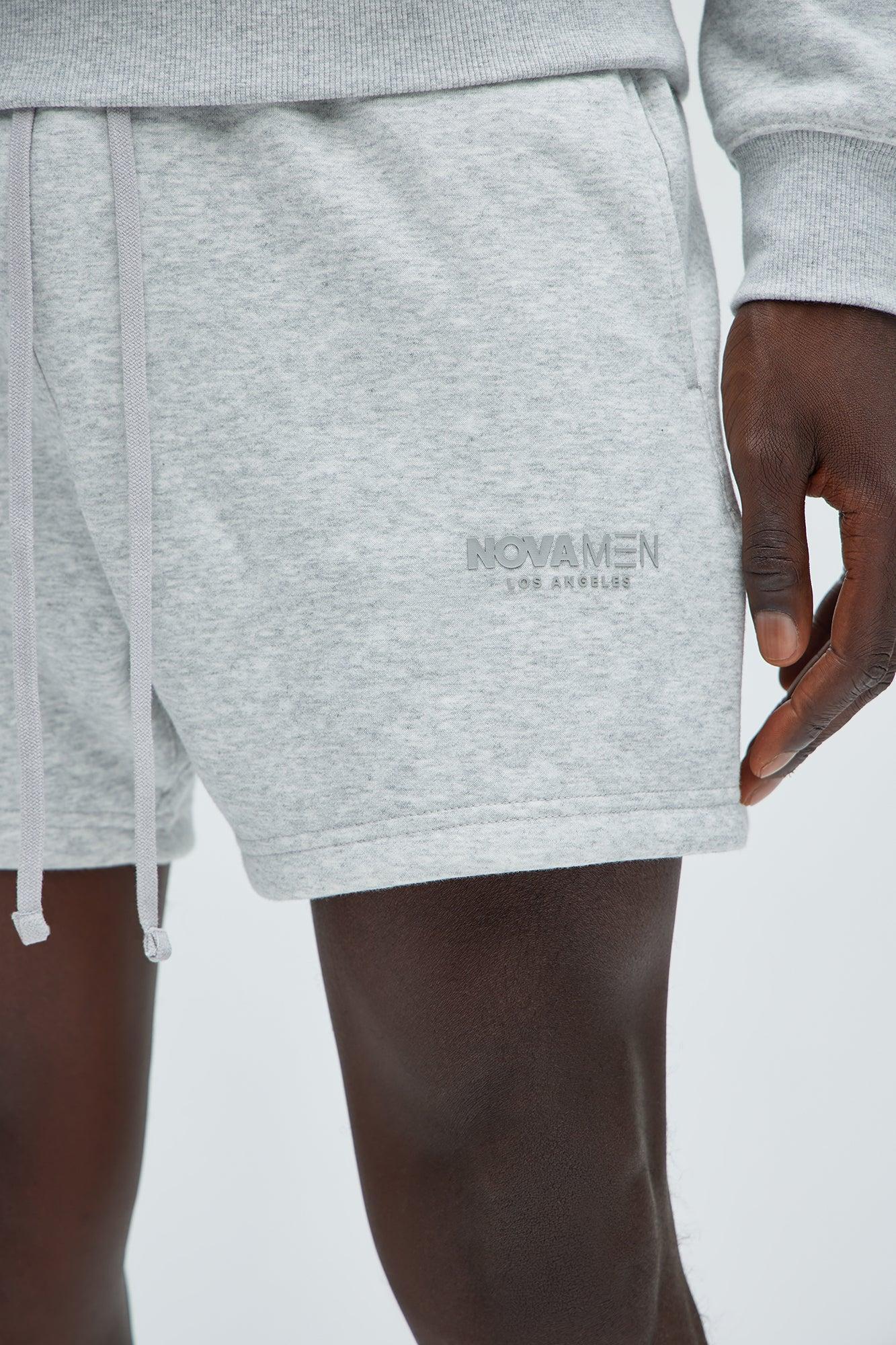 Tyson Novamen Oversize Heavyweight Sweat Shorts - Heather Grey Product Image