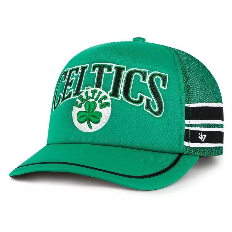 47 Mens Kelly Green Boston Celtics SideStripes Trucker Adjustable Hat Product Image